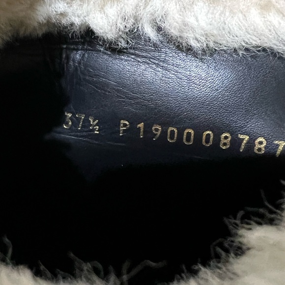 Celine 2019 Folco  Shearling Over-the-knee Boots  - Silver size 37.5 - Picture 13 of 15